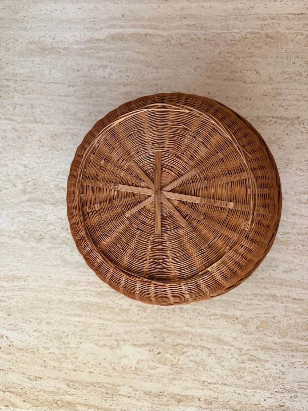 Vintage Woven Round Basket
